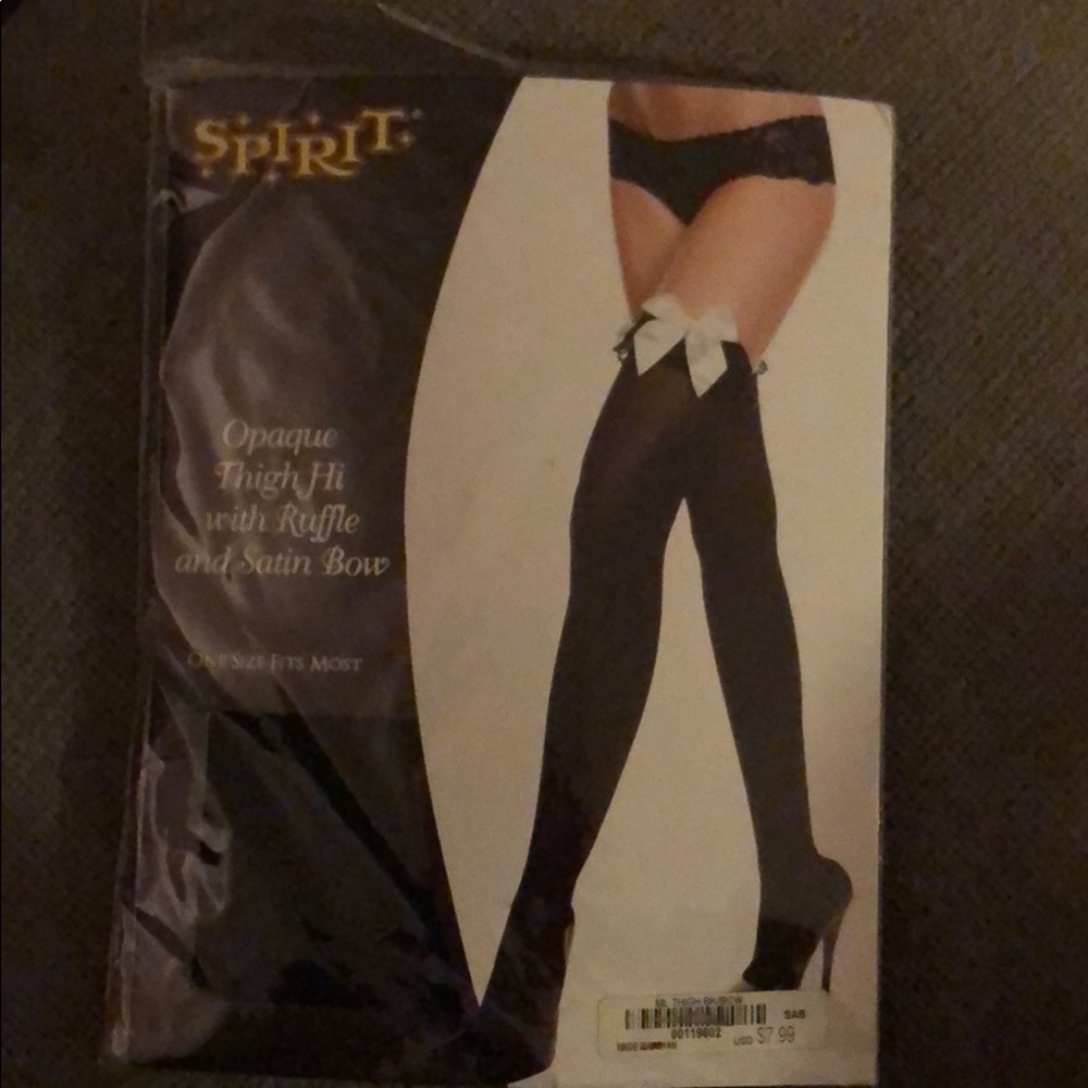 Spirit Halloween Thigh High Tights with Satin Bow